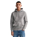 GANT REG Hoodie Sweat À Capuche Shield Regular, Grey Melange, XS Homme