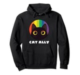 Rainbow Cat Ally: Celebrating LGBTQ+ Unity - Pride Month Pullover Hoodie