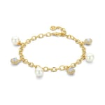 Spirit Icons Maxine Bracelet Pearl forgylt sølv Armbånd Med Ferskvannsperler Og Zirconia