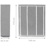 Grande étagère armoire pliante en tissu 173 cm gris - Gris