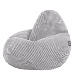 icon Dalton Kids Cord Bean Bag Chair, Grey, Large Bean Bag Chairs for Kids, Jumbo Cord Kids Bean Bags for Girls and Boys, Fluffy Bean Bags Nursery Decor Bedroom Accessories