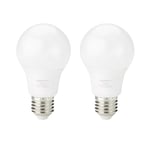 Amazon Basics Lot de 2 ampoules LED, culot à vis Edison E27, 8 W (équivalent à 60 W), blanc chaud, Non Dimmable