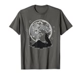 Silhouette Wolf Howling At The Moon Wildlife Wolves Lovers T-Shirt