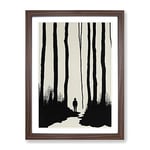 Man In The Forest Framed Print for Living Room Bedroom Home Office Décor, Wall Art Picture Ready to Hang, Walnut A2 Frame (64 x 46 cm)