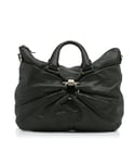 Salvatore Ferragamo Womens Vintage Gancini Travel Bag Black Calf Leather - One Size