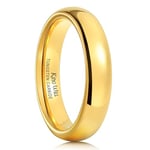 King Will GLORY 4mm 24k Gold Plated High Polished Comfort Fit Domed Tungsten Ring Wedding Band W (11.5)