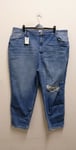 River Island Plus ripped high waisted mom jeans size UK26 EUR 52 {R87} 