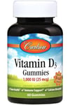 Carlson Labs - Vitamin D3 Gummies, 1000 IU Natural Fruit - 60 gummies