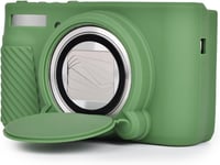 Housse en Silicone pour Canon PowerShot SX740 SX730 HS Caméra, Coque Protection en Caoutchouc Souple pour Canon SX740 SX730 HS - avec Couvercle d'objectif Amovible - Vert