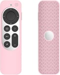 Étui Coque En Silicone Compatible Avec Apple Tv 4K 2021 Télécommande,Ultra-Mince Et Léger,Anti-Chute,Anti-Collision,Convient Pour Le Boîtier De Télécommande Apple Tv 4K 2021.Rose