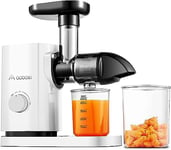 Slow Masticating Juicer, AAOBOSI Juicer Machines with Quiet Motor/Reverse Function/Easy to Clean Brush - Delicate Crushing Without Filtering - Cold Press Juicer for Fruit and Vegetable, White