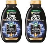 Garnier Ultra Doux - Shampooing Hydratant & Équilibrant au Charbon Magnétique & Fleur de Nigelle - Pour Cheveux Normaux à Gras - 250 ml (Lot de 2)