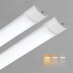 Sundertech Reglette LED 120cm(Pack of 2), Neon LED 34W 3750lm (Blanch Chaud 3000K/Neutre 4000K/Blanc Froid 6500K), Tube led pour garage, entrepôt, parking, bureau, atelier, éclairage de cuisine