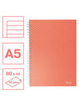 Esselte Colour'Breeze A5 Notebook lined wirebound Coral