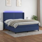 Sommier � lattes de lit matelas LED Bleu 180x200 cm Tissu