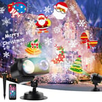 ACELIFE Christmas Projector Outdoor, 2-in-1 Water Wave Halloween Projector Lights, Indoor LED Snowflake Projector with Remote, Projection lamp Garden Wedding Party Celebrations, 14 Slides 10 Colors