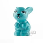 LEGO Animal Minifigure Rabbit Sitting with Dark Turquoise Eyes