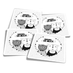 4x Square Stickers 10 cm - BW - Cute I love you So Much Bears  #42230