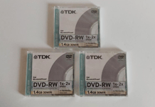 3 x TDK DVD-RW Scratch Proof, 30min 1.4GB Single Sided For Video Camera Handycam