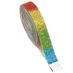 Glänsande Kristall Strass Tejp Crystal Rhinestone Tapes Stark Självhäftande Tejp för DIY-Dekoration Rainbow 2.2cm