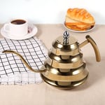 1.2 Litre Stainless Steel Gooseneck Coffee Drip Kettle Teapot With Filter Gold