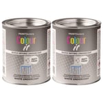 2x Paint Factory White Matt Undercoat Tin Paint Fast Dry Interior Exterior 300ml