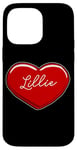 Coque pour iPhone 14 Pro Max Lillie Cœur dessiné à la main Motif prénom I Love Lillie