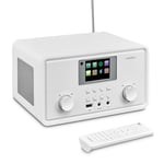 MEDION P85027 Radio Internet (Dab Plus, Radio FM, Spotify Connect, WLAN, Bluetooth, Streaming, égaliseur, écran Couleur, USB, AUX, réveil, Fonction Snooze, Sleep Timer) Blanc