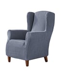 Estoralis Betina Housse de Fauteuil à Oreilles élastique, Tissu, Bleu Ciel