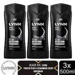 Lynx Black 12H Refreshing Energy Boost Shower Gel Bodywash, 3x or 6x 500ml