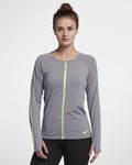 WOMENS NIKE HYPERCOOL LONG SLEEVE RUNNING TOP SIZE XS (889631 036) GREY / VOLT