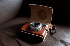 Genuine Real Leather Full Camera Case bag cover for FUJI X100 X100S Brown