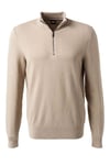 Hugo Boss Black Mens Ebrando Half Zip Knitwear Dark Beige - Size 3XL