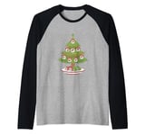 Funny Christmas Tree Love Sushi Tree Sushi Lover Sushi Memes Raglan Baseball Tee