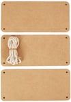 Country Love Crafts Three Hanging Message Wooden Craft Blanks, Light Brown