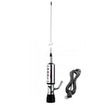 Antenne CB LEMM TURBOSTAR Silver AT-3001-S, 200 cm, avec câble RG58 de 4 m et Prise PL259-GR, 26,5-28 MHz, Pliable, fabriquée en Italie