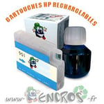 RECHARGEABLE- HP 951 Cyan- Kit Cartouche Rechargeable