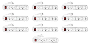 MicroConnect - 10x Power Strip 1.8m White - Bundle