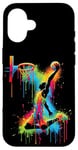 Coque pour iPhone 16 Joueur de basket-ball Slam Dunk Splash Color Sport