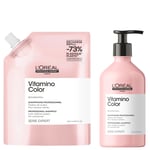 L’Oréal Professionnel Vitamino Color Shampoo 500ml and Refill Pack 500ml for coloured hair