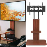 Industrial Floor TV Stand for 32-65 inch Large TV Mount w/ Wooden Base Hold 40kg