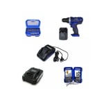 Perceuse Visseuse sans fil avec batterie + chargeur + coffret mèches + coffret embouts HPV20V2A-AC-S - Hyundai