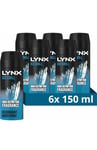 Lynx Body Spray Ice Chill 48-H High Definition Fragrance Deo For Men, 6x150ml