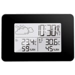 Basetbl - Station météo sans Fil, hygromètre pour thermomètre extérieur intérieur avec capteur extérieur Écran lcd Moniteur numérique(Noir)