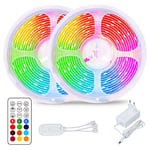 Bande Led 10m, Bandes Led Rvb Avec TéLéCommande, Changement De Couleur, éClairage SpéCial Et D'Ambiance Pour Salle Tv, DéCoration Gaming, DéCoration Diy, Chambre, Cuisine, FêTe