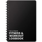 Ultimate Gym Workout Log Book, 100 Page - XL A5 Exercise, Fitness and Training Planner & Gym Journal - Set Goals & Track Progress - for Men and Women (Black)