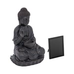 hillvert Solar Garden Fountain - Hilsen Buddha Figur LED-belysning