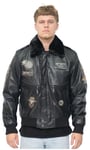 Infinity Leather Mens US Air Force Bomber Jacket-Wellington - Black - Size 3XL