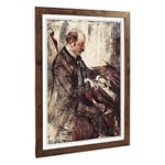 Big Box Art Framed Print of Giovanni Boldini The Pianist Design | Wall Art Picture | Home Decor for Kitchen, Living, Dining Room, Bedroom, Hallway, Office, Walnut, A2 / 24.5x18 Inch / 62x45cm