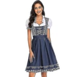 Snabb leverans högkvalitativ traditionell tysk pläd Dirndl-klänning Oktoberfest-kostym för vuxna kvinnor Halloween-fest Style5 Dark Blue 2XL